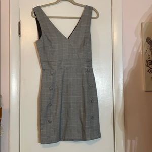 Glen Plaid Cross Front Mini Dress